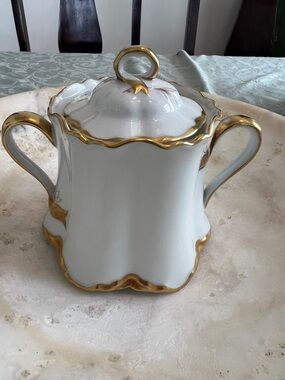 Antique Early 1900s Limoges France Hand Guided Sugar Jar